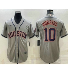 Men's Houston Astros #10 Yuli Gurriel Grey With Patch Stitched MLB Cool Base Nike Jersey