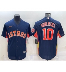 Men's Houston Astros #10 Yuli Gurriel Navy Blue With Patch Stitched MLB Cool Base Nike Jersey