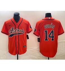 Men's Houston Astros #14 Mauricio Dubon Orange Cool Base Stitched Baseball Jersey