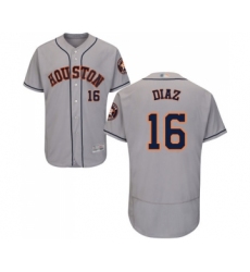 Men's Houston Astros #16 Aledmys Diaz Grey Road Flex Base Authentic Collection Baseball Jersey
