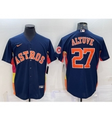 Men's Houston Astros #27 Jose Altuve Navy Blue With Patch Stitched MLB Cool Base Nike Jersey