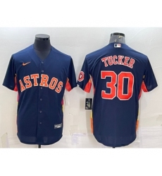 Men's Houston Astros #30 Kyle Tucker Navy Blue With Patch Stitched MLB Cool Base Nike Jersey