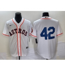 Men's Houston Astros #42 Jackie Robinson White Cool Base Stitched Baseball Jersey