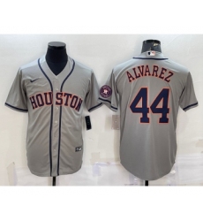 Men's Houston Astros #44 Yordan Alvarez Grey With Patch Stitched MLB Cool Base Nike Jersey