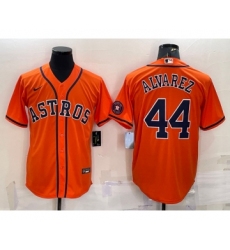 Men's Houston Astros #44 Yordan Alvarez Orange With Patch Stitched MLB Cool Base Nike Jersey