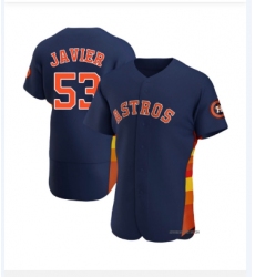 Men's Houston Astros #53 Cristian Javier Authentic Navy Alternate Jersey