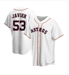 Men's Houston Astros #53 Cristian Javier Authentic White Alternate Jersey