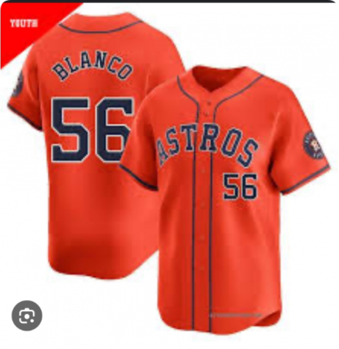 Men's Houston Astros #56 Ronel Blanco Nike Orange Home Replica Jersey