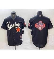 Men's Houston Astros Big Logo Black Cactus Jack Vapor Premier Stitched Baseball Jersey