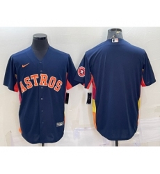 Men's Houston Astros Blank Navy Blue With Patch Stitched MLB Cool Base Nike Jersey