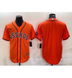 Men's Houston Astros Blank Orange With Patch Stitched MLB Cool Base Nike Jersey