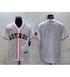 Men's Houston Astros Blank White With Patch Stitched MLB Cool Base Nike Jersey