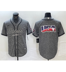 Men's Houston Astros Gray Team Big Logo With Cool Base Stitched Baseball Jerseys