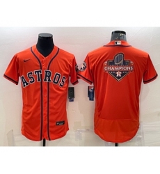 Men's Houston Astros Orange Champions Big Logo Stitched MLB Flex Base Nike Jersey