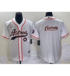 Men's Houston Astros White Team Big Logo Cool Base Stitched Baseball Jersey2