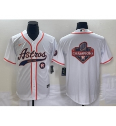 Men's Houston Astros White Team Big Logo Cool Base Stitched Baseball Jersey4