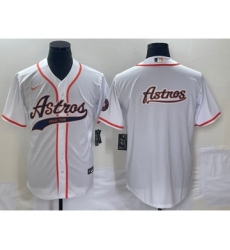 Men's Houston Astros White Team Big Logo Cool Base Stitched Baseball Jersey