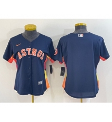 Women's Houston Astros Blank Navy Blue With Patch Stitched MLB Cool Base Nike Jersey