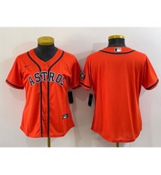 Women's Houston Astros Blank Orange With Patch Stitched MLB Cool Base Nike Jersey