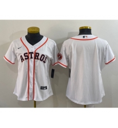 Women's Houston Astros Blank White With Patch Stitched MLB Cool Base Nike Jersey