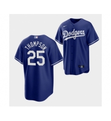 Men's Los Angeles Dodgers #25 Trayce Thompson Blue Cool Base Stitched Baseball Jersey