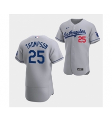 Men's Los Angeles Dodgers #25 Trayce Thompson Gray Flex Base Stitched Jersey