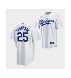 Men's Los Angeles Dodgers #25 Trayce Thompson White Cool Base Stitched Baseball Jersey