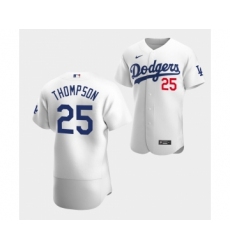 Men's Los Angeles Dodgers #25 Trayce Thompson White Flex Base Stitched Jersey