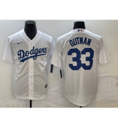 Men's Los Angeles Dodgers #33 James Outman White Cool Base Stitched Jersey