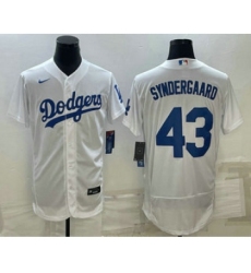 Men's Los Angeles Dodgers #43 Noah Syndergaard White Flex Base Stitched Baseball Jersey