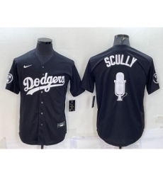 Men's Los Angeles Dodgers #67 Vin Scully Black Stitched MLB Cool Base Fashion Jersey