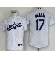 Youth Los Angeles Dodgers #17 Shohei Ohtani White Cool Base Jersey