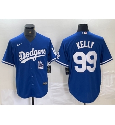 Men's Los Angeles Dodgers #99 Joe Kelly Blue Stitched Cool Base Nike Jersey