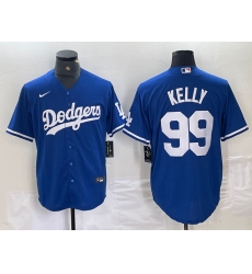 Men's Los Angeles Dodgers #99 Joe Kelly Blue Stitched Cool Base Nike Jerseys