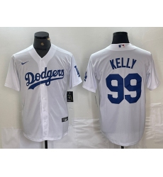 Men's Los Angeles Dodgers #99 Joe Kelly White Stitched Cool Base Nike Jerseys