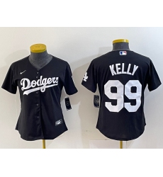 Women's Los Angeles Dodgers #99 Joe Kelly Black Stitched Cool Base Nike Jersey