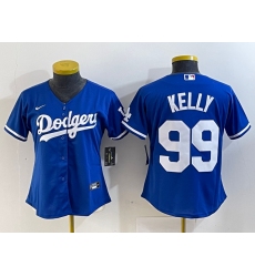 Women's Los Angeles Dodgers #99 Joe Kelly Blue Stitched Cool Base Nike Jersey