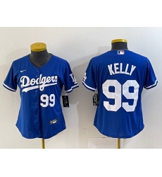 Women's Los Angeles Dodgers #99 Joe Kelly Number Blue Stitched Cool Base Nike Jerseys