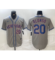 Men's New York Mets #20 Pete Alonso Grey Stitched Baseball Jersey