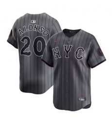 Men's New York Mets #20 Pete Alonso Nike Graphite 2024 City Connect Limited Player Jersey