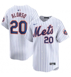 Men's New York Mets #20 Pete Alonso White 2024 Home Limited Stitched Baseball Jersey