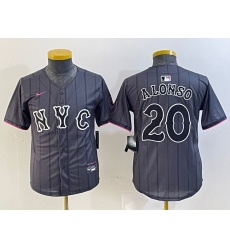 Youth New York Mets #20 Pete Alonso Grey 2024 City Connect Cool Base Stitched Jersey