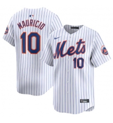 Men's New York Mets #10 Ronny Mauricio White 2024 Home Limited Stitched Baseball Jersey