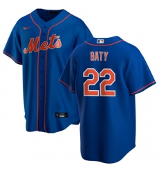 Men's New York Mets #22 Brett Baty Blue Cool Base Stitched Baseball Jersey