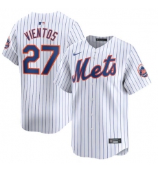 Men's New York Mets #27 Mark Vientos White 2024 Home Limited Stitched Baseball Jersey