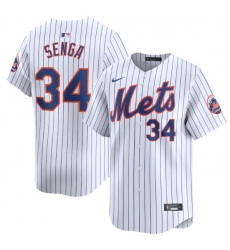 Men's New York Mets #34 Kodai Senga White 2024 Home Limited Stitched Baseball Jersey