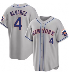 Men's New York Mets #4 Francisco álvarez Gray 2023 Cool Base Stitched Baseball Jersey