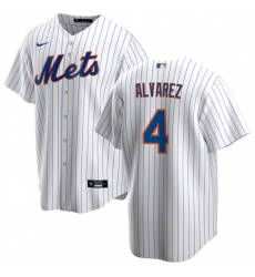 Men's New York Mets #4 Francisco álvarez White Cool Base Stitched Baseball Jersey