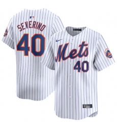 Men's New York Mets #40 Luis Severino White 2024 Home Limited Stitched Baseball Jersey