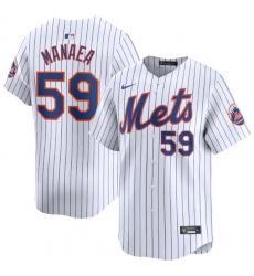 Men's New York Mets #59 Sean Manaea White 2024 Home Limited Stitched Baseball Jersey